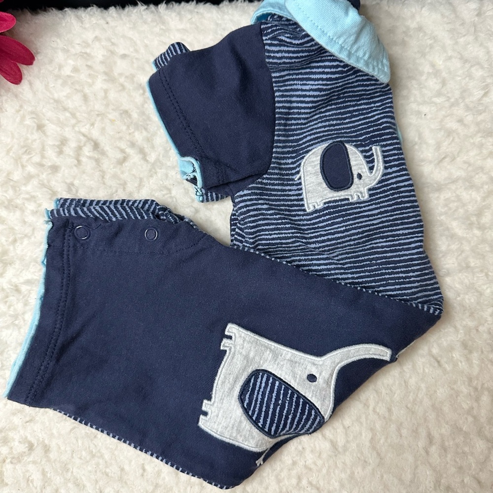 Macy’s First Impressions 18M Striped Elephant 🐘 One-piece Shorts - Picture 5 of 5
